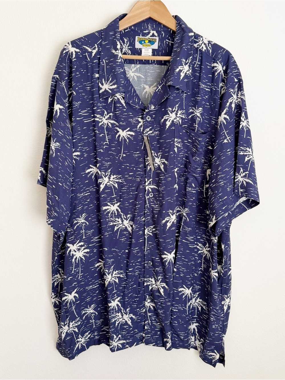 Vintage Bermuda Casuals Haband Rayon Hawaiian Shirt Men’s 3XL Blue Vacation NWT
